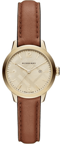 Burberry The Classic Champagne Gold Dial Brown Leather Strap Watch for Women - BU10101