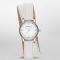 Burberry Utilitarian White Dial White Leather Strap Watch for Women - BU7846