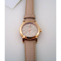 Burberry The City Gold Dial Beige Leather Strap Watch for Women - BU9210