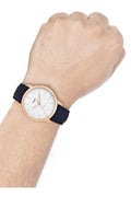 Fossil The Minimalist Slim White Dial Blue Leather Strap Watch for Men - FS5371