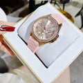 Michael Kors Mini Pilot Quartz Rose Gold Dial Pink Silicone Strap Watch For Women - MK7375