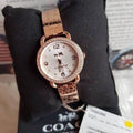 Coach Delancey Silver Dial Rose Gold Steel Strap Watch for Women - 14502355