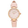 Coach Hayley Mother of Pearl Pink Dial Pink Leather Strap Watch for Women - 14503537