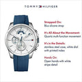 Tommy Hilfiger Decker Quartz White Dial Blue Rubber Strap Watch for Men - 1791349