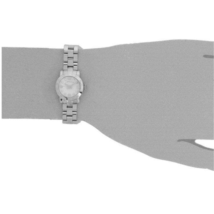 Marc Jacobs Amy Dinky White Dial Silver Steel Strap Watch for Women - MBM3225