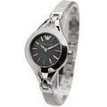 Emporio Armani Classic Quartz Black Dial Silver Steel Strap Watch For Women - AR7328