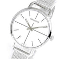 Calvin Klein Even White Dial Silver Mesh Bracelet Watch for Women - K7B23126