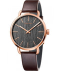Calvin Klein Even Grey Dial Brown Leather Strap Watch for Women - K7B216G3