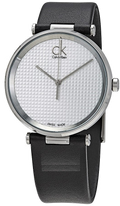 Calvin Klein Sight Silver Dial Black Leather Strap Watch for Men - K1S21120