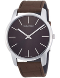 Calvin Klein City Brown Dial Brown Leather Strap Watch for Men - K2G211GK