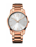 Calvin Klein City White Dial Rose Gold Steel Strap Watch for Men - K2G21646