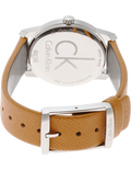 Calvin Klein City Silver Dial Orange Leather Strap Watch for Women - K2G231G6