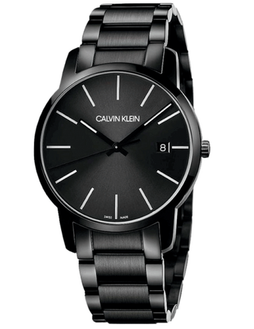Calvin Klein City Quartz Black Dial Black Steel Strap Watch for Men - K2G2G4B1