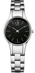 Calvin Klein Simplicity Black Dial Silver Steel Strap Watch for Women - K4323130