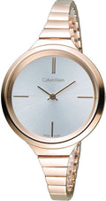 Calvin Klein Lively White Dial Rose Gold Steel Strap Watch for Women - K4U23626