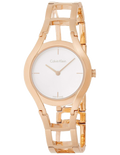 Calvin Klein Class White Dial Rose Gold Steel Strap Watch for Women - K6R23626