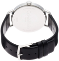 Calvin Klein Even Silver Black Leather Strap Watch for Women - K7B231C6