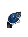 Calvin Klein High Noon Quartz Blue Dial Black Leather Strap Watch for Men - K8M211CN