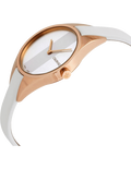 Calvin Klein Rebel White Grey Dial White Leather Strap Watch for Women - K8P236L6