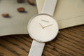 Calvin Klein Full Moon White Dial White Leather Strap Watch for Women - K8Y231L6