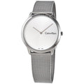 Calvin Klein Minimal Silver Dial Silver Mesh Bracelet Watch for Men - K3M211Y6