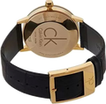 Calvin Klein Post Minimal Gold Dial Black Leather Strap Watch For Men - K7621501