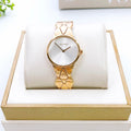 Calvin Klein Snake Silver Dial Yellow Gold Steel Strap Watch For Women - K6E23546
