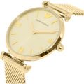 Emporio Armani Retro Gold Dial Gold Mesh Bracelet Watch For Women - AR1957