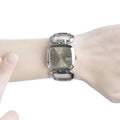 Gucci G Brown Square Brown Dial Silver Steel Strap Watch For Women - YA125402
