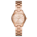 Michael Kors Mini Slim Runway Rose Gold Dial Rose Gold Steel Strap Watch For Women - MK3457