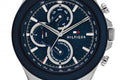 Tommy Hilfiger Clark Chronograph Blue Dial Silver Steel Strap Watch For Men - 1792080