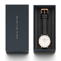 Daniel Wellington Classic Sheffield White Dial Black Leather Strap Watch For Men - DW00100084