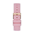 Guess Solstice Diamonds White Dial Pink Rubber Strap Watch For Women - GW0113L4
