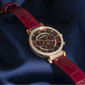 Swarovski Passage Chrono Red Dial Red Leather Strap Watch for Women - 5580345