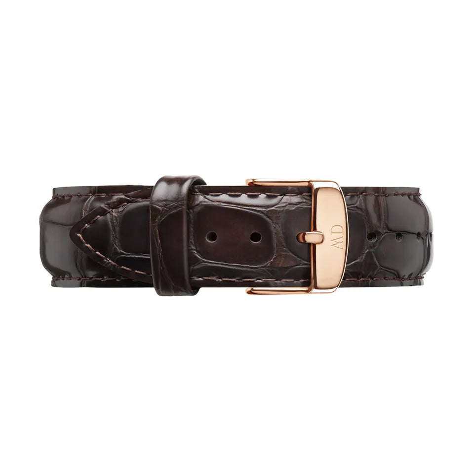 Daniel Wellington Classic York White Dial Brown Leather Strap Watch For Men - DW00100011