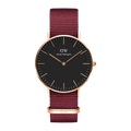 Daniel Wellington Classic Roselyn Black Dial Maroon Nylon Strap Watch For Women - DW00100273