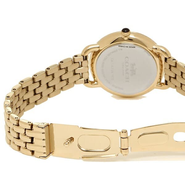 Coach Delancey Slim Silver Dial Gold Steel Strap Watch For Women - 14502782