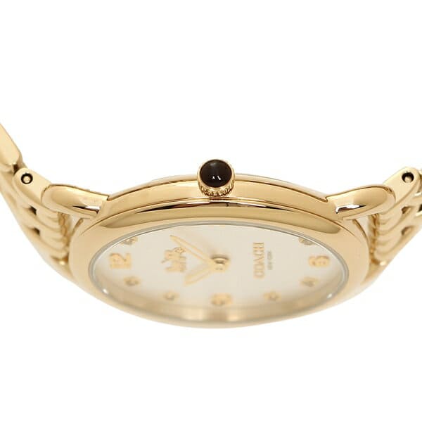 Coach Delancey Slim Silver Dial Gold Steel Strap Watch For Women - 14502782