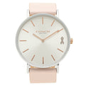 Coach Perry White Dial Pink Leather Strap Watch for Women - 14503128