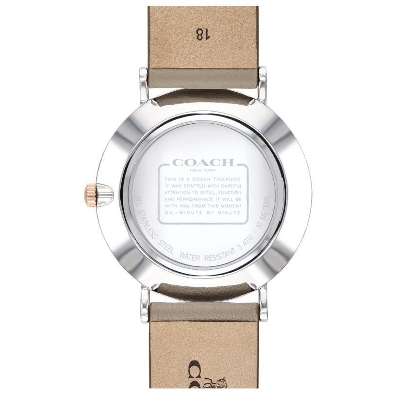 Coach Perry Silver Dial Light Brown Leather Strap Watch for Women - 14503119