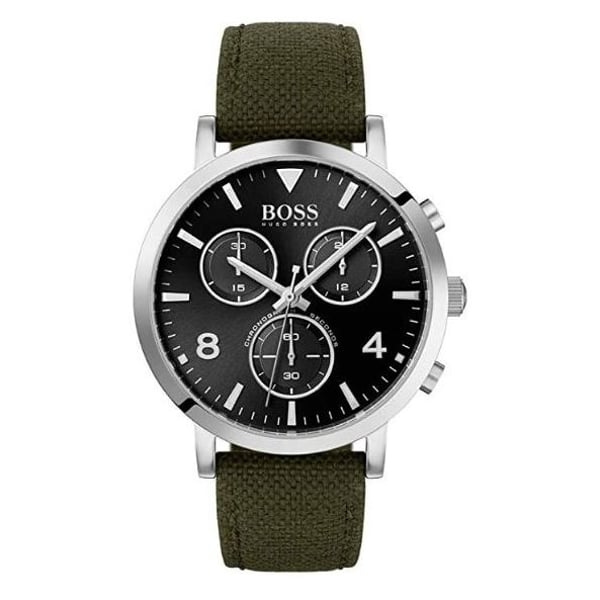 Hugo Boss Vesada Grey Dial Green Nylon Strap Watch for Men - 1513692