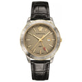 Versace Univers Beige Dial Black Leather Strap Watch for Men - VEBK00218