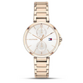 Tommy Hilfiger Angela Quartz White Dial Rose Gold Steel Strap Watch for Women - 1782124