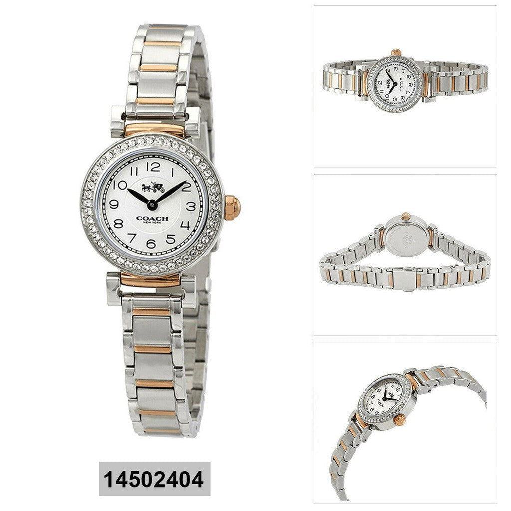 Coach Madison Crystals Silver Dial Two Tone Steel Strap Watch for Women - 14502404