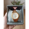 Guess Sassy Quartz White Dial Rose Gold Steel Strap Watch For Women - W0705L3