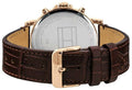 Tommy Hilfiger Daniel Black Dial Brown Leather Strap Watch for Men - 1710379