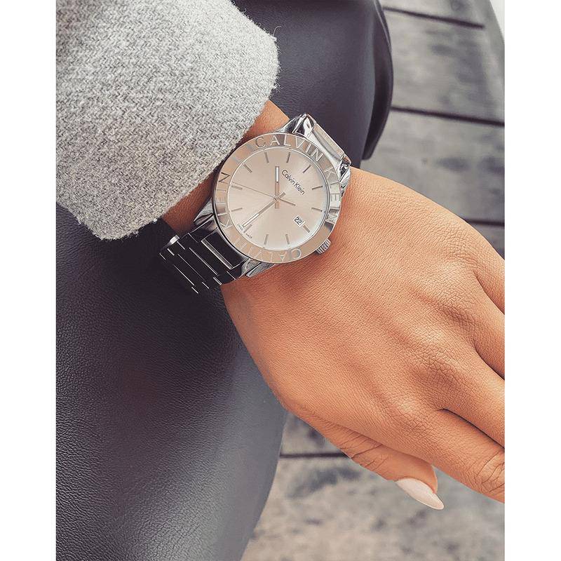 Calvin Klein Steady Silver Dial Silver Steel Strap Watch for Women - K7Q21146