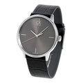 Calvin Klein Grey Dial Black Leather Strap Watch for Women - K2Y2Y1CU