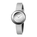 Calvin Klein Chic Silver Dial White Leather Strap Watch for Women - K7N23UP8