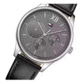 Tommy Hilfiger Damon Multifunction Black Dial Black Leather Strap Watch for Men - 1791417